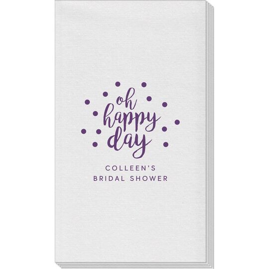 Confetti Dots Oh Happy Day Linen Like Guest Towels